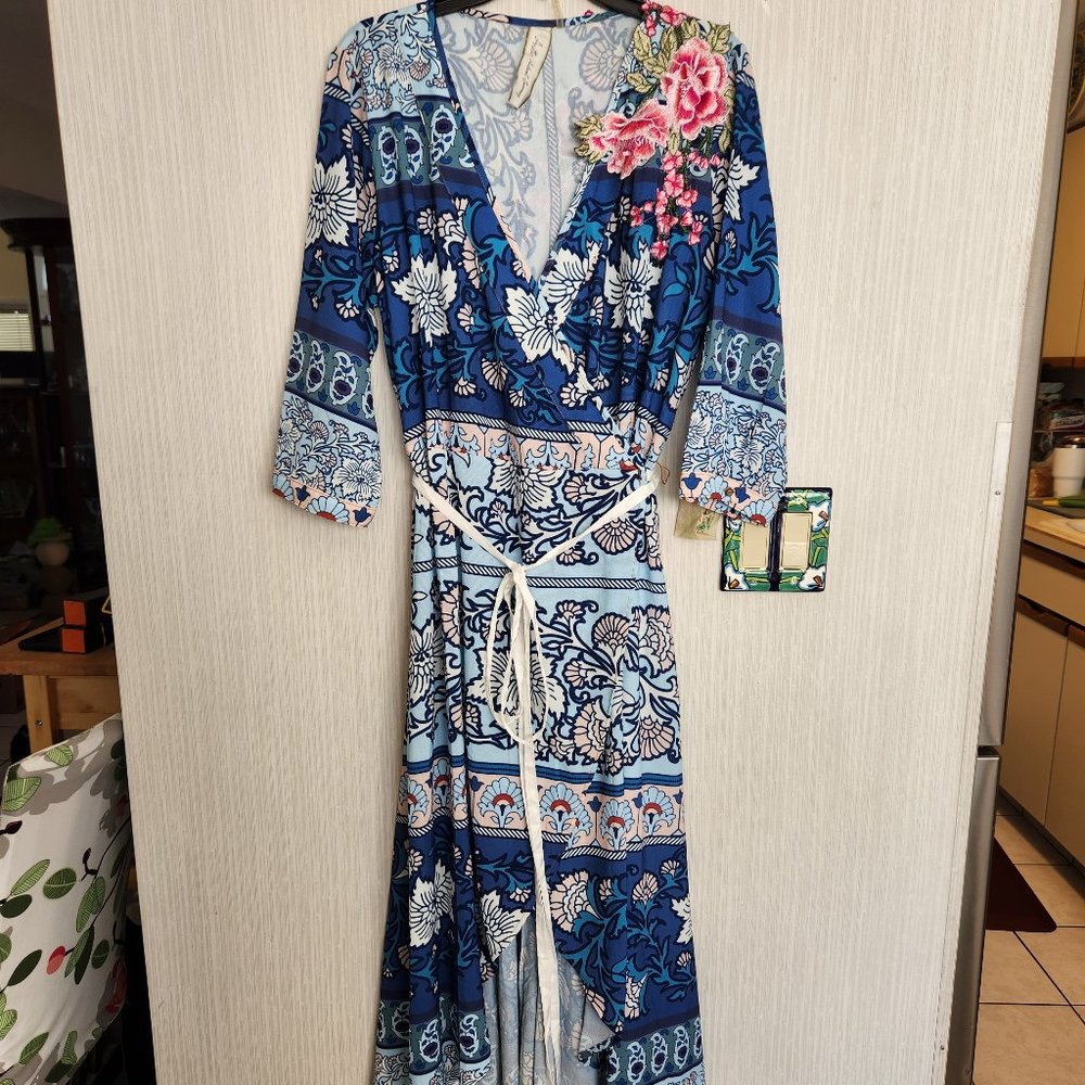 Aratta Blue Wrap Dress XL